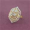 Cz Adjustable Ring With 2 Tone Plating