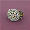Cz Adjustable Ring With 2 Tone Plating