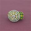 Cz Adjustable Ring With 2 Tone Plating