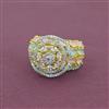 Cz Adjustable Ring With 2 Tone Plating
