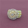Cz Adjustable Ring With 2 Tone Plating