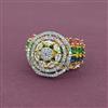 Cz Adjustable Ring With 2 Tone Plating