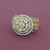 Cz Adjustable Ring With 2 Tone Plating