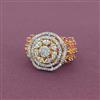 Cz Adjustable Ring With 2 Tone Plating