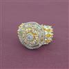 Cz Adjustable Ring With 2 Tone Plating
