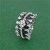 Cz Adjustable Ring With Rhodium Plating