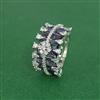 Cz Adjustable Ring With Rhodium Plating