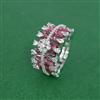 Cz Adjustable Ring With Rhodium Plating