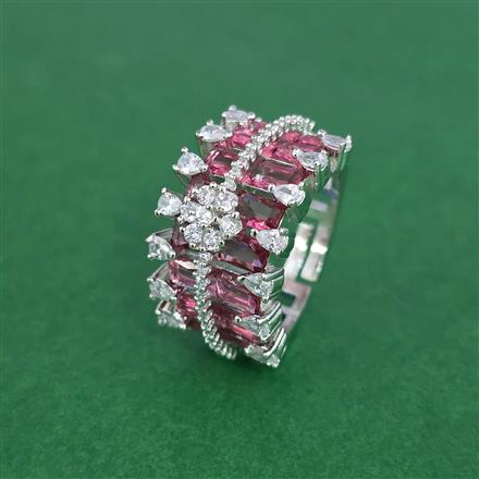 Cz Adjustable Ring With Rhodium Plating