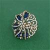 Cz Adjustable Ring With Mehndi Plating
