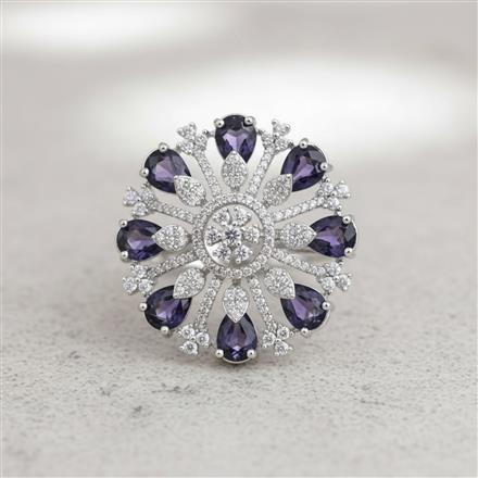 Cz Adjustable Ring With Rhodium Plating