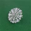 Cz Adjustable Ring With Rhodium Plating