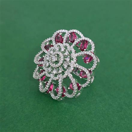 Cz Adjustable Ring With Rhodium Plating