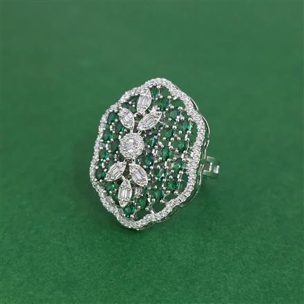 Cz Adjustable Ring With Rhodium Plating