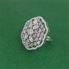 Cz Adjustable Ring With Rhodium Plating
