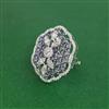 Cz Adjustable Ring With Rhodium Plating