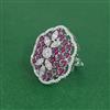 Cz Adjustable Ring With Rhodium Plating