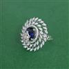 Cz Adjustable Ring With Rhodium Plating