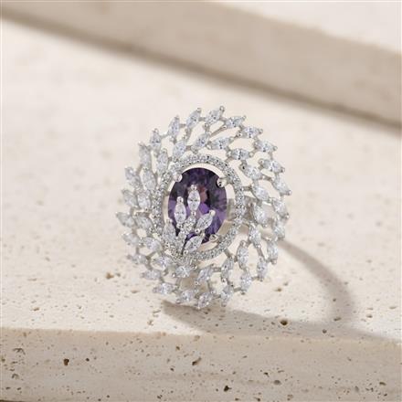Cz Adjustable Ring With Rhodium Plating