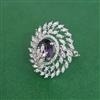 Cz Adjustable Ring With Rhodium Plating