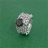 Cz Adjustable Ring With Rhodium Plating