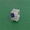 Cz Adjustable Ring With Rhodium Plating