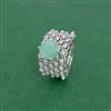 Cz Adjustable Ring With Rhodium Plating
