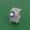 Cz Adjustable Ring With Rhodium Plating