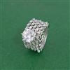 Cz Adjustable Ring With Rhodium Plating