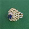 Cz Adjustable Ring With 2 Tone Plating