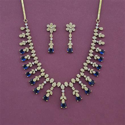 Cz Classic Necklace Set With Mehndi Plating