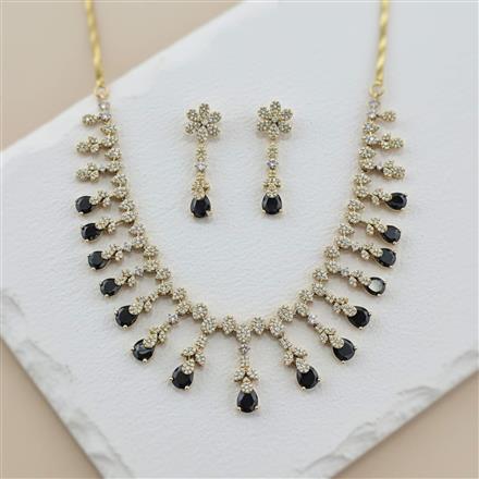Cz Classic Necklace Set With Mehndi Plating