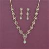 Cz Classic Necklace Set With Mehndi 2 Tone Rhodium Plating