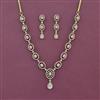 Cz Classic Necklace Set With Mehndi 2 Tone Rhodium Plating