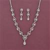Cz Classic Necklace Set With Mehndi 2 Tone Rhodium Plating