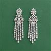 Cz Classic Earring With 2 Tone Rhodium Plating