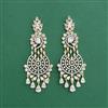 Cz Classic Earring With 2 Tone Rhodium Plating