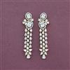 Cz Classic Earring With 2 Tone Rhodium Plating