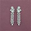 Cz Classic Earring With 2 Tone Rhodium Plating