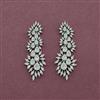Cz Classic Earring With 2 Tone Rhodium Plating