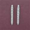 Cz Classic Earring With 2 Tone Rhodium Plating