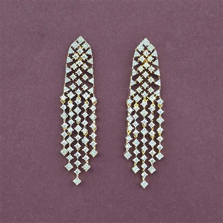 Cz Classic Earring With 2 Tone Plating