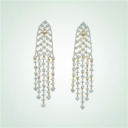 Cz Classic Earring With 2 Tone Plating