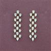 Cz Classic Earring With 2 Tone Rhodium Plating