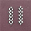 Cz Classic Earring With 2 Tone Rhodium Plating