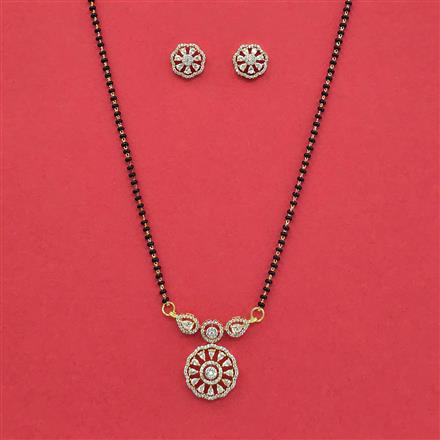 Cz Classic Mangalsutra With 2 Tone Rhodium Plating