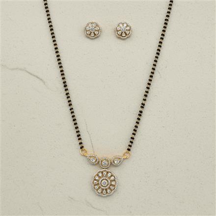 Cz Classic Mangalsutra With 2 Tone Rhodium Plating