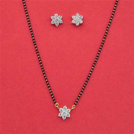 Cz Delicate Mangalsutra With 2 Tone Rhodium Plating