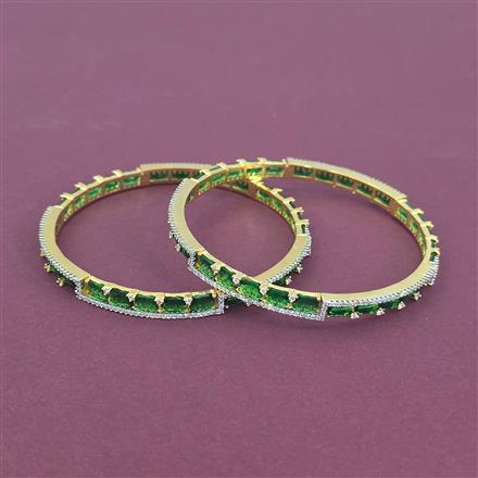 Cz Classic Bangles With 2 Tone Plating