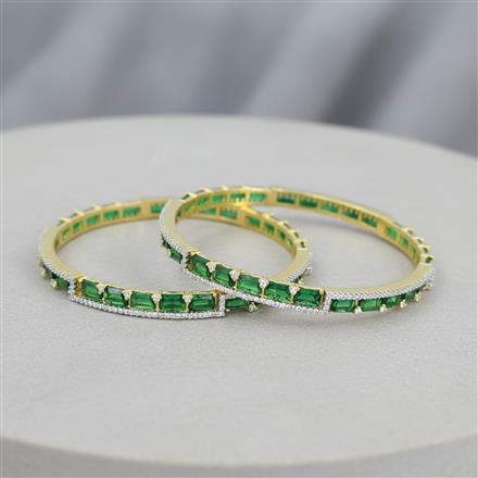 Cz Classic Bangles With 2 Tone Plating